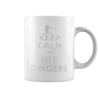 Keep Calm And Hit Dingers Softball Baseball Hitter Coffee Mug - Monsterry