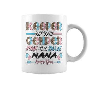 Keeper Of The Gender Nana Gender Reveal Nana Baby Shower Coffee Mug | Mazezy