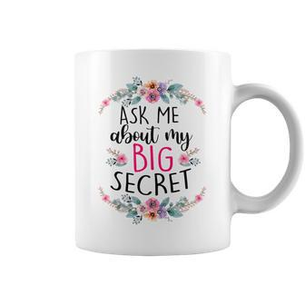 Kids Ask Me About My Big Secret Big Sister Baby Reveal Girl Coffee Mug | Crazezy