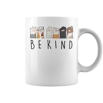 Be Kind Asl Sign Language Kindness Cat Paws Finger Signs Coffee Mug - Seseable