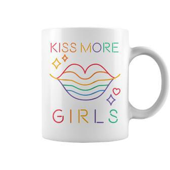 Kiss More Girls Lgbt Cute Lesbian Lips Pride Month Coffee Mug - Monsterry CA