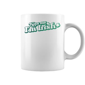 Kiss Me I'm Irish Saint Patrick's Day Cute Coffee Mug - Seseable