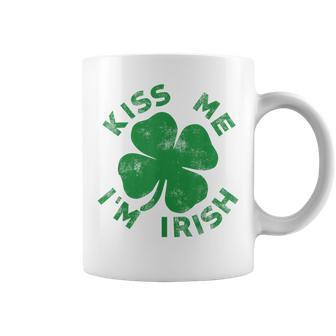Kiss Me I'm Irish Vintage Saint Patrick Day Women Coffee Mug - Seseable