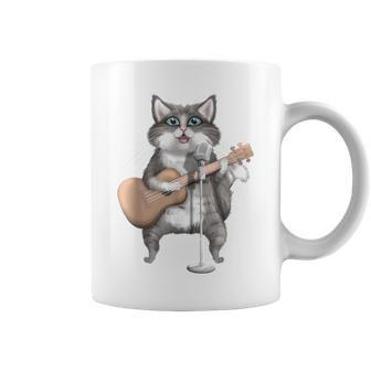 Kitty Cat Singing Guitar Player Musician Music Guitarist Coffee Mug - Monsterry DE