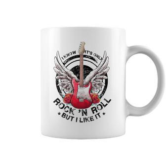 I Know Its Only Rock And Roll But I Like It Retro Guitarist Coffee Mug - Monsterry CA