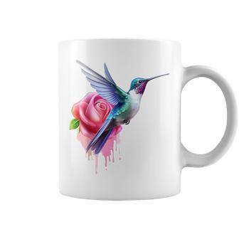 Kolibri-Kunst Rose Tier Bunte Grafik Kolibri Tassen - Seseable