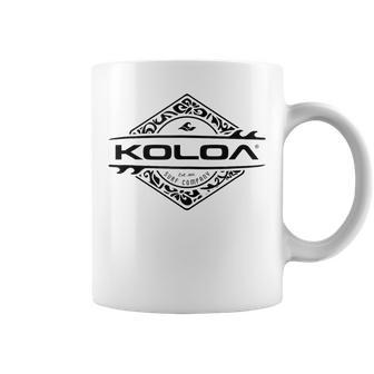 Koloa Surf Hawaiian Diamond Thruster Black Logo Coffee Mug - Seseable