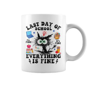 Last Day Of School-End Of School Year-I Survived Cat Coffee Mug | Mazezy AU