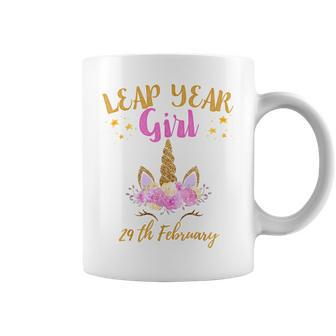 Leap Year Girl Unicorn Leap Day Girl Leap Year Birthday Coffee Mug - Seseable