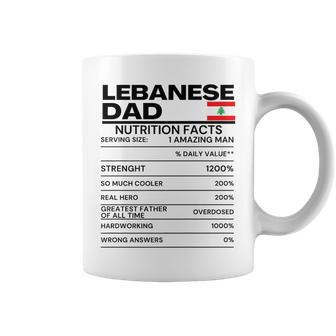 Lebanese Dad Nutrition Facts National Pride Fathers Day Coffee Mug - Thegiftio UK
