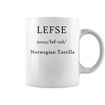 Lefse Definition Norwegian Tortilla Norsk Foodie Party Coffee Mug - Monsterry