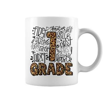 Leopard Print 1St Grade Teacher Kids Back To School Coffee Mug | Crazezy