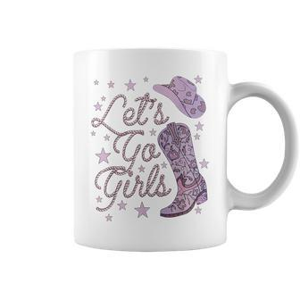 Let's Go Girls Cowgirl Hat Cowboy Boots Bachelorette Party Coffee Mug - Monsterry