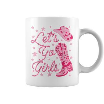 Let's Go Girls Groovy Country Cowgirl Hat Boots Bachelorette Coffee Mug - Monsterry DE