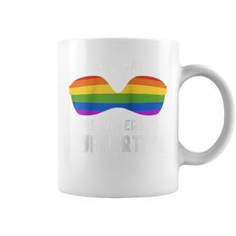 Lgbt Pride Not Gay But Very Supportive Bra Rainbow Coffee Mug - Monsterry