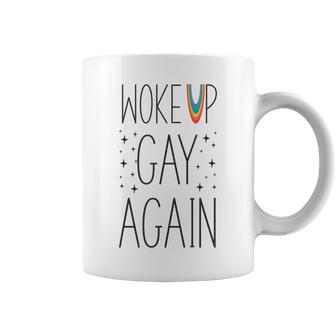 Lgbt Pride Rainbow Woke Up Gay Again Stars Coffee Mug - Monsterry AU