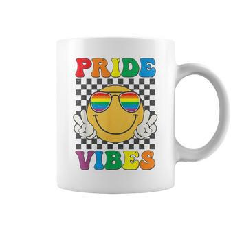 Lgbt Vibes Smile Face Hippie Equality Gay Lesbian Blm Pride Coffee Mug - Seseable