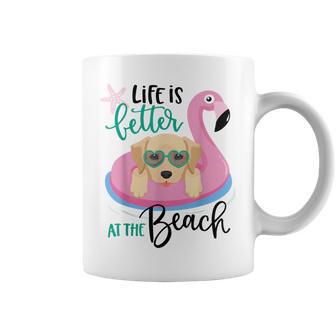 Life Is Better At The Beach Dog Golden Retriever Coffee Mug - Monsterry CA