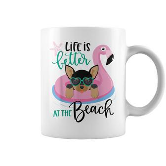 Life Is Better At The Beach Summer Vacation Chihuahua Beach Coffee Mug - Monsterry