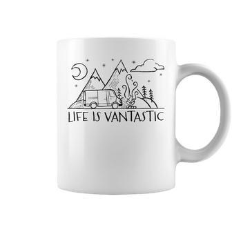 Life Is Vantastic Minimalistic Camper Van Life Coffee Mug - Thegiftio UK