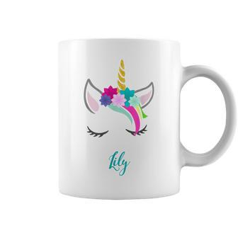 Lily Name Personalised Unicorn Coffee Mug - Seseable