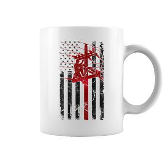 Lineman American Flag Electric Cable Lineworker Coffee Mug - Thegiftio UK