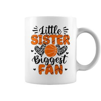 Little Sister Biggest Fan Basketball Sister Coffee Mug - Thegiftio UK