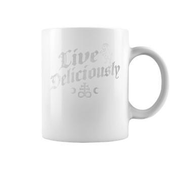 Live Deliciously Witchcraft Occult Coffee Mug - Monsterry AU
