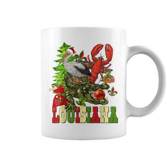 Louisiana Cajun Christmas Crawfish Pelican Alligator Xmas Coffee Mug - Thegiftio UK