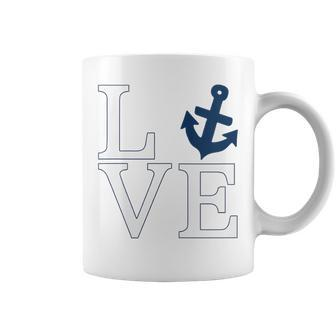 Love Anchor Simple Nautical With Anchor Love Coffee Mug - Thegiftio UK