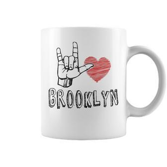 I Love Brooklyn Asl For Brooklyn Lovers Coffee Mug - Monsterry