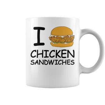 I Love Chicken Sandwich Spicy Nashville Crispy Tender Pickle Coffee Mug - Monsterry DE