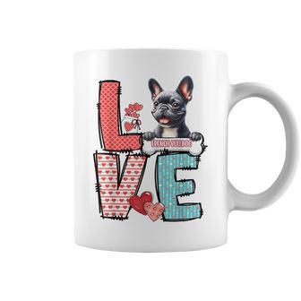 Love French Bulldog Dog Happy Valentines Day Coffee Mug - Thegiftio UK