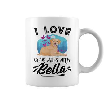 I Love Going Walks With Bella Cute Lab Dad Lab Mum Coffee Mug - Monsterry