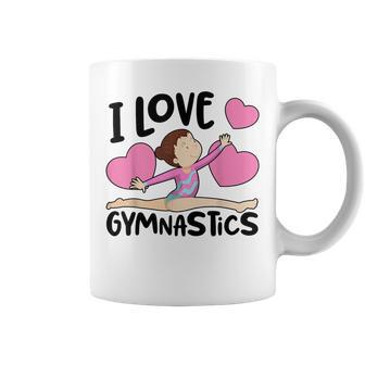 I Love Gymnastics Sports Gymnast Girls Cute Heart Coffee Mug - Seseable