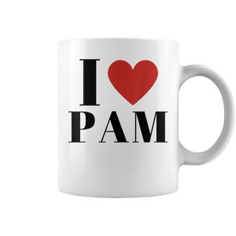 I Love Pam Heart Family Lover Custom Name Pam Idea Pam Coffee Mug - Seseable
