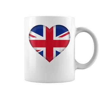 I Love United Kingdom Uk British Flag Heart Outfit Coffee Mug - Monsterry