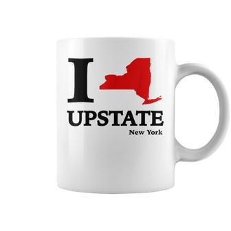 I Love Upstate Ny New York Heart Map Coffee Mug - Monsterry CA