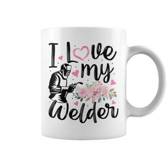 I Love My Welder Welder Wife Girlfriend Women Coffee Mug - Monsterry DE