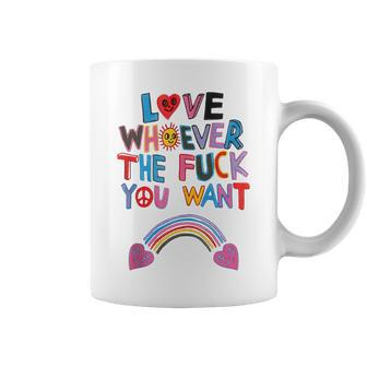 Love Whoever The Fuck You Want Rainbow Coffee Mug - Seseable