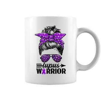 Lupus Warrior Messy Bun Wear Purple Lupus Awareness Coffee Mug - Monsterry CA