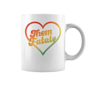 Them Fatale Gender Pronouns Nonconforming Nonbinary Coffee Mug - Seseable