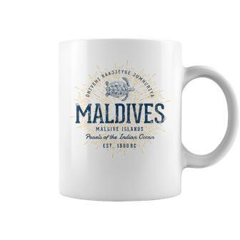 Maldives Retro Style Vintage Maldives White S Tassen - Seseable
