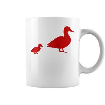 Mama Duck 1 Duckling Animal Family R Coffee Mug - Monsterry AU