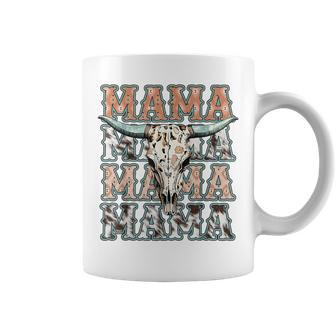 Mama Western Country Cow Skull Cowhide Mom Hippies Mama Coffee Mug - Seseable