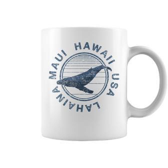 Maui Hawaii Lahaina Vintage Whale Retro Coffee Mug - Monsterry AU