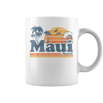 Maui Hawaii Vintage Surf Beach Surfing 70'S Retro Hawaiian Coffee Mug - Seseable