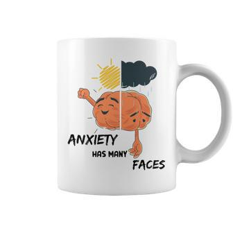 Mental Health Anxiety Has Many Faces Coffee Mug - Monsterry CA