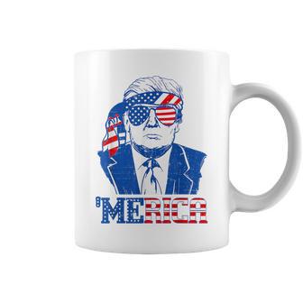 'Merica Donald Trump Trump 4Th Of July American Flag Coffee Mug - Monsterry