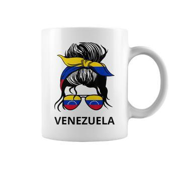 Messy Bun Girl Venezuela Pride Latina Venezuelan Women Coffee Mug - Monsterry AU